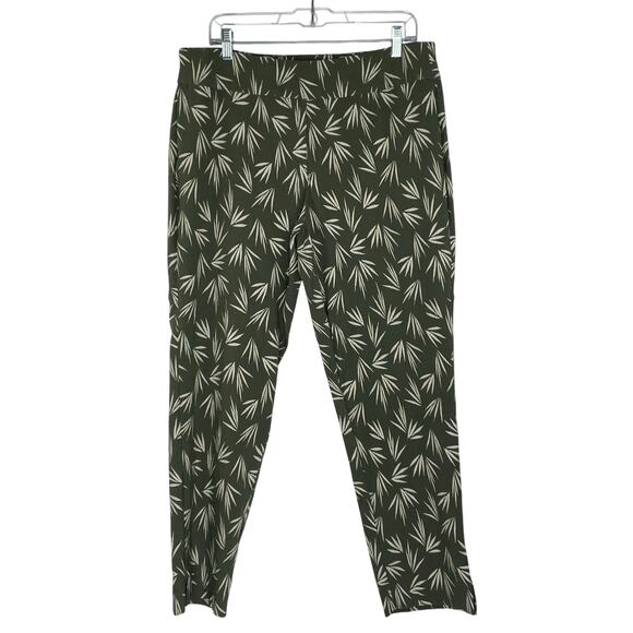 Context Exclusive at Lord & Taylor Kelsey green tropical pull on ankle pants XL - Picture 1 of 12